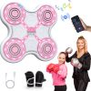 Four key boxing target-white body-white keys-pink light-pink. Boxing Machine with Boxing Gloves, Wall Mounted Boxing Trainer,