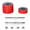 Soozier 66 lbs Dumbbell & Barbell Adjustable Set Two-In-One Strength Muscle Exercise Fitness Plate Bar Clamp Rod for Home Gym