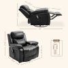 Massage Recliner Chair Footrest. Enjoy 8 Massage Points with Remote Control Padded Seat Black PU Leather