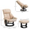 Massaging 10-Point Vibrating Heat Function Recliner Chair with Ottoman  Ultimate Comfort for Back and Legs HOMCOM Beige faux leather