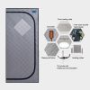Portable Full Size Grey Infrared Sauna Tent – Personal Home Spa with Infrared Panels, Heating Foot Pad, Controller & Foldable Chair