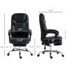 Vinsetto 6 Point Vibration Massage Office Chair, Heated Reclining Chair with Footrest, Black PU Leather