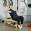 Soozier Wooden Adjustable Weight Bench with Dumbbell Rack, Flat or Incline Workout Bench for Home Gym Weight Lifting, Black