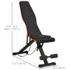 Adjustable Workout Bench – Foldable w/ Leg Extension & Preacher Pad (Black/Red)