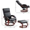 10 Vibration Massage Points Recliner Chair with Ottoman & Remote Controller Electric Black Faux Leather