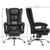 Vinsetto PU Leather Heated Massage Office Chair 4 Vibration Points Reclining Adjustable Footrest Black