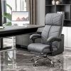 Vinsetto Heated Massage Office Chair 4 Point Vibration Reclining Adjustable Height Gray PU Leather