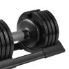 52 LBS Adjustable dumbbell steel and plastic Rubber coated dumbbell