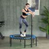 Soozier 45" Rebounder Trampoline for Adults, Quiet Bungee Rebounder with LED Lights and Adjustable Handle, Blue