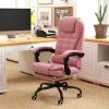Vinsetto Executive High Back Office Chair with Massage Function Reclining Pink Faux Leather