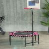 Soozier 45" Rebounder Trampoline for Adults, Quiet Bungee Rebounder with LED Lights and Adjustable Handle, Pink
