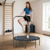 Soozier 45" Rebounder Trampoline for Adults, Foldable Mini Trampoline with Adjustable Handle Bar for Indoor Outdoor, Blue