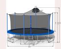 14 FT Trampoline for Adults & Kids with Basketball Hoop, Outdoor Trampolines w/Ladder and Safety Enclosure Net for Kids and Adults