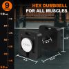 Adjustable Two Dumbbells Or Dumbbells Sets 50LB Square Dumbbell 9 in 1 Free Weights for Multi weight Options Quick-Lock Adjustable