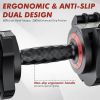 Adjustable Dumbbell Set of 22.5LB Set-1Sec Adjustable Dumbbell Weights-5 in 1 Free Weights Dumbbells Set with Effortless Tray/No-Slip Handle-Compact S