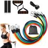 11 Pcs Resistance Bands Set Fitness Workout Tubes Exercise Tube Bands Up to 100 lbs
