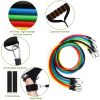 11 Pcs Resistance Bands Set Fitness Workout Tubes Exercise Tube Bands Up to 100 lbs