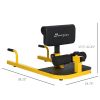 Soozier 3-in-1 Multi-functional Padded Push Up Sit Up Deep Sissy Squat Machine Yellow
