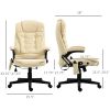 HOMCOM Heated Massage Ergonomic Reclining Chair 6 Vibration Modes Beige