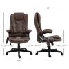 HOMCOM Heated Vibrating Massage Office Chair High Back Desk Chair Coffee Linen