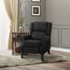 Massage Recliner Chair with Lumbar Heating and Remote Controller, Side Pocket, Black faux suede