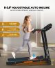 Folding Treadmill with Incline. Walking Running Machine for Home Workouts  Handrail Speed Controls 12 preset training modes Pulse Monitor