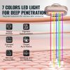 VEVOR Red Light Therapy Wand for Face, 7-Color LED Facial Wand Red Light Therapy Device with Heat Therapy| Micro-current Vibrating Massage