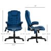 Vinsetto 6 Point Executive Office Chair with Heat, High Back Vibrating Massage Office Chair, Drak Blue Velvet