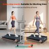 8° Incline Walking Pad Treadmill - Portable Compact Under Desk Treadmill, Incline Treadmills for Home Office