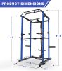 Blue Power Cage with Lat Pulldown – Adjustable Home Squat & Strength Rack