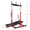 Soozier Vertical Leg Press Machine with Adjustable Leg, Back and Head Positions, Olympic Plate Compatible, in Black or Red Red