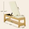 Soozier Wooden Adjustable Weight Bench with Dumbbell Rack, Flat or Incline Workout Bench for Home Gym Weight Lifting, White
