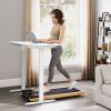 Soozier 2.5 HP Walking Pad, Wood Under Desk Treadmill with Remote Control, Transport Wheels and LED Display for Home Gym Office