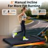 Walking Pad Treadmill with 8° Incline, Remote Control 2.5 HP Portable Compact Treadmills for Home Office, Treadmill 220 lb Capacity, LED Display