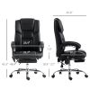 Vinsetto 6 Point Vibration Massage Office Chair with Heat. Computer Chair with Adjustable Height Reclining Back, Black PU Leather