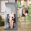 Portable Full Size Grey Infrared Sauna Tent – Personal Home Spa with Infrared Panels, Heating Foot Pad, Controller & Foldable Chair