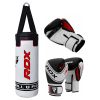KIDS PUNCH BAG WHITE-2 FT Includes 6 oz Shell-Shock Gel gloves and swivel hook