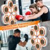 Six-key boxing target-white body-white keys-orange light-brown.  Smart Music Boxing Machine & Target with LED Lights & Music Sync