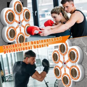 Six-key boxing target-white body-white keys-orange light-brown.Smart Music Boxing Machine & Target with LED Lights & Music Sync Six-key boxing target-white body-white keys-orange light-brown.Smart Music Boxing Machine & Target with LED Lights & Music Sync
