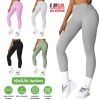 Women\'s High Waist Workout Leggings Tummy Control Compression Yoga Tight Pants Gym Pants Athletic Running Leggings with 25In Inseam No Front Seam