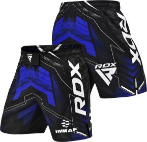 RDX IMMAF Approved MMA Fight & Training Shorts Blue (Color: Blue, size: XL)