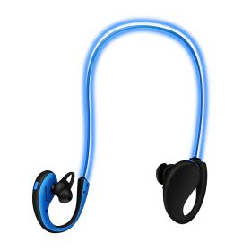 Wireless Sports Headsets Wireless V4.1 Neckband Earphones HD Stereo Sweat-proof Headphones Earbuds w/ LED Light Mic 8Hrs Work Running (Option: SportLEDEarbudBlue)