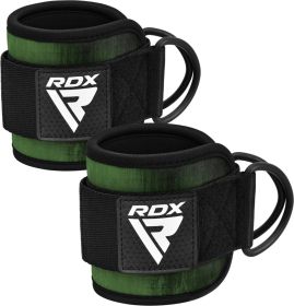 RDX A4 Ankle Straps For Gym Cable Machine (Color: ARMY GREEN, size: Standard Size)