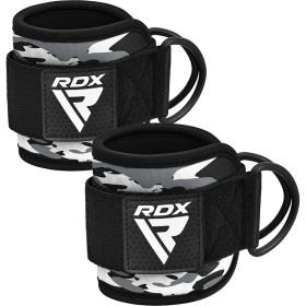 RDX A4 Ankle Straps For Gym Cable Machine (Color: CAMO GRAY, size: Standard Size)