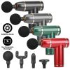 Percussion Massage Gun Deep Tissue Vibration Handheld Leg Body Cordless Massager w/ 4 Interchangeable Heads 8 Intensity levels USB Type C Rechargeable