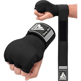 RDX IS Gel Padded Inner Gloves Hook & Loop Wrist Strap for Knuckle Protection OEKO-TEXÂ®Â Standard 100 certified (Color: Black, size: M)