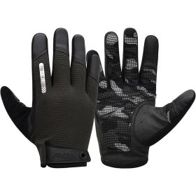 RDX T2 Touch Screen Friendly Full Finger Gym Gloves (Color: Black, size: M)
