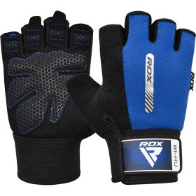 RDX W1 Gym Workout Gloves (Color: Blue, size: XL)