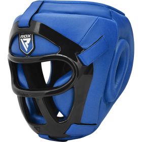 RDX T1 HeadGuard with Removable Face Cage (Color: Blue, size: M)