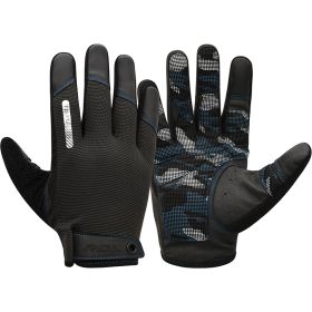 RDX T2 Touch Screen Friendly Full Finger Gym Gloves (Color: Blue, size: M)
